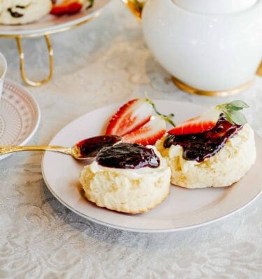 Scones with cream and jam