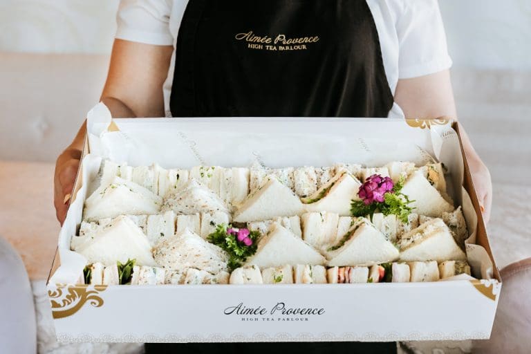 hamper of fresh finger sandwidges